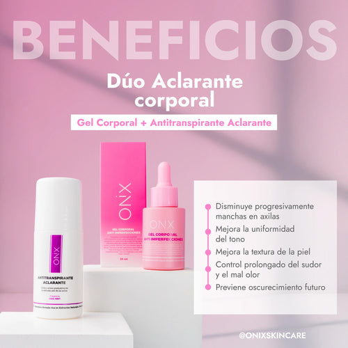 DÚO CORPORAL ACLARANTE | ACLARA EL TONO DE TU CUERPO Y AXILAS - Onix Skincare