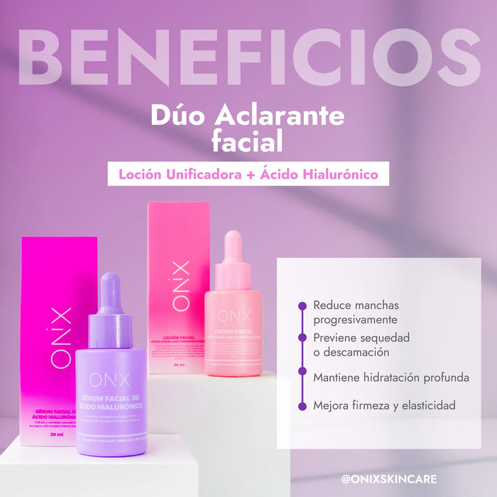 DÚO FACIAL ACLARANTE | ROSTRO SIN MANCHAS E HIDRATACIÓN PROFUNDA - Onix Skincare