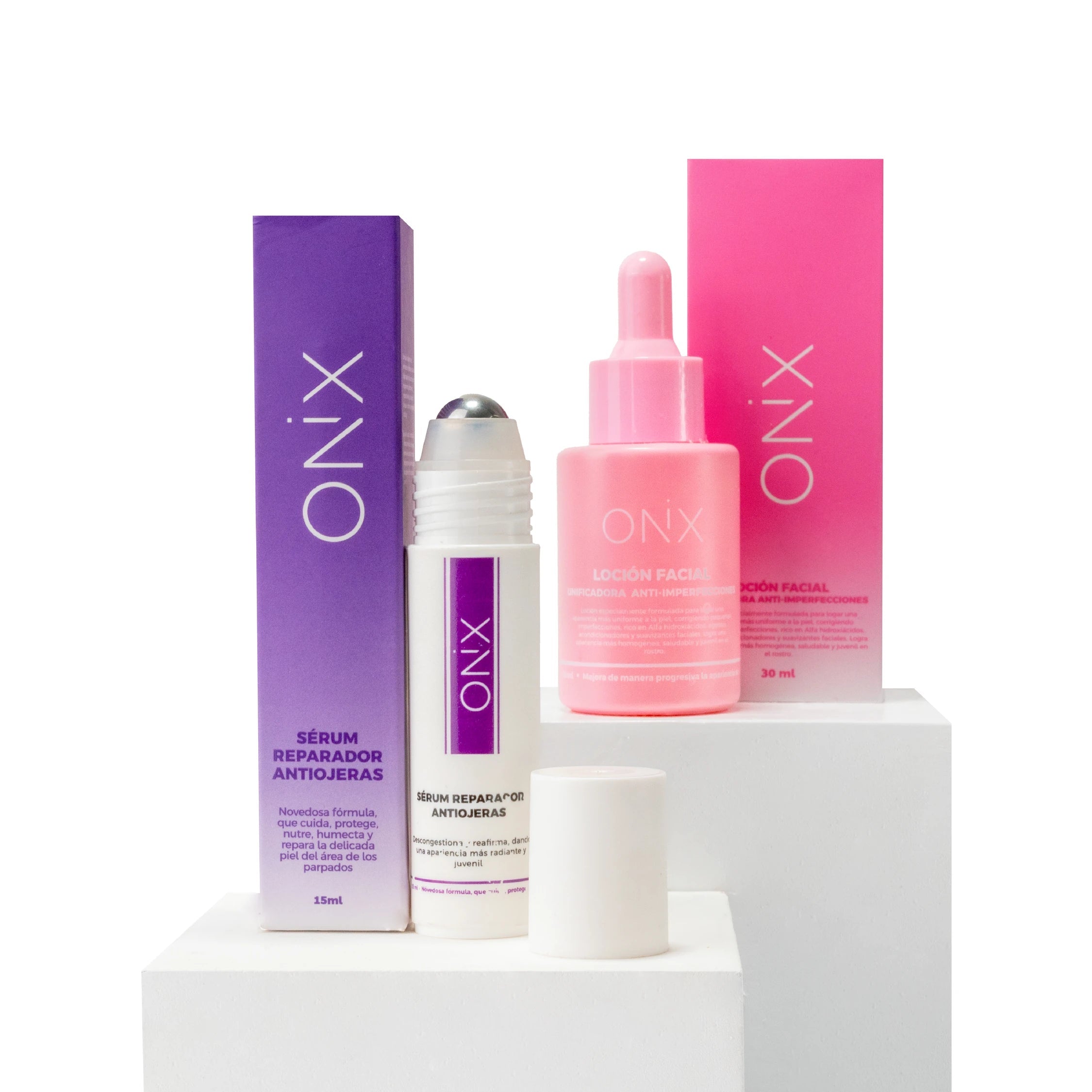 DÚO FRESCURA FACIAL | SÉRUM ANTIOJERAS + LOCIÓN ANTI IMPERFECCIONES - Onix Skincare